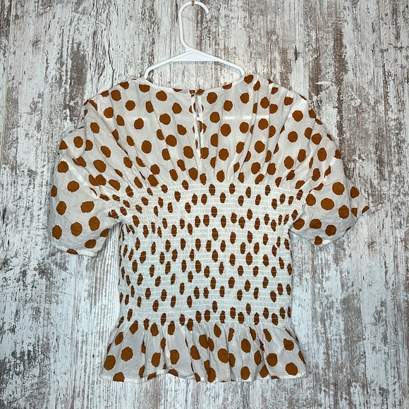 Baum und Pferdgarten size 8 Mynowa Polka Dot Organic Cotton Top Smocked - Picture 9 of 10